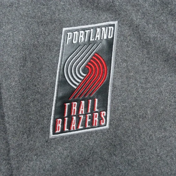 Portland Trail Blazers Jacket Mens XL Gray Red JH Design Reversible Wool Varsity